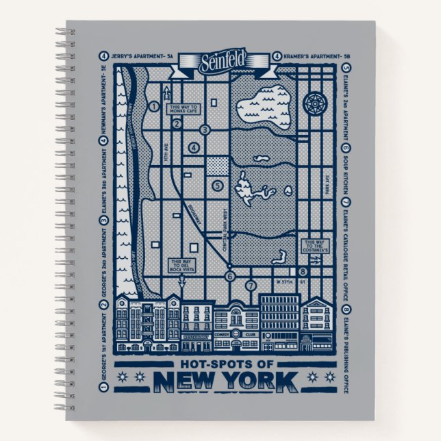 Seinfeld | Hot Spots auf der New Yorker Karte Notizbuch (Vorderseite)
