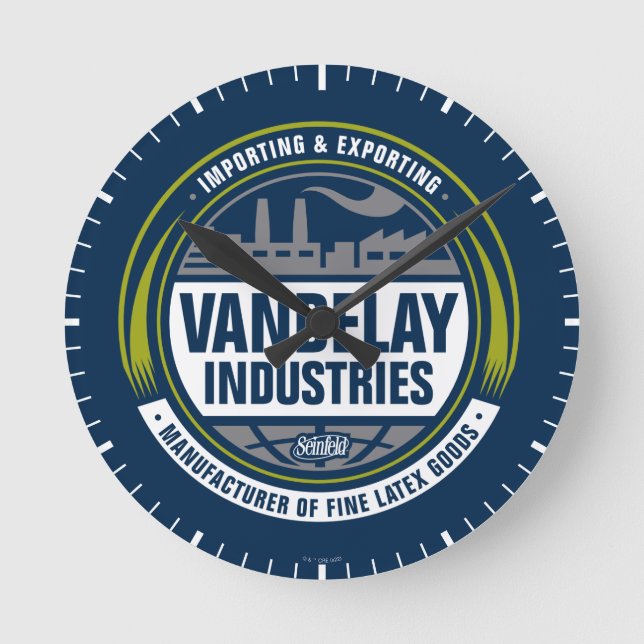 Seinfeld | Vandelay Industries Logo Runde Wanduhr (Vorderseite)