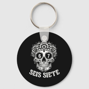 Seis Siete Mexican Los Muertos Calaveras Schädel 6 Schlüsselanhänger