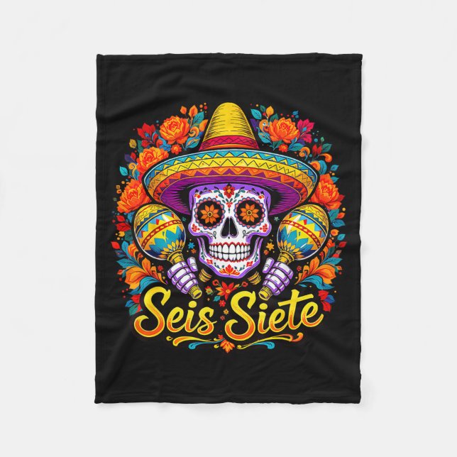 Seis Siete Spanish Humor Clroom Teaching Laugh Esp Fleecedecke (Vorderseite)