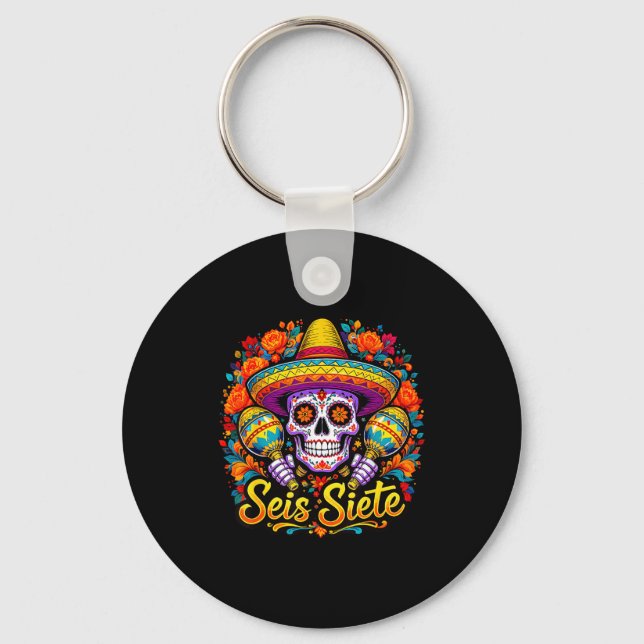 Seis Siete Spanish Humor Clroom Teaching Laugh Esp Schlüsselanhänger (Vorderseite)