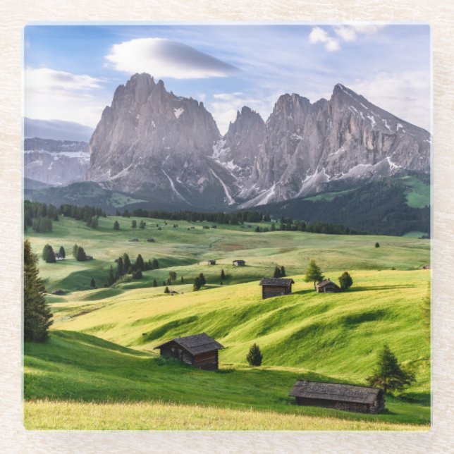 Seiser Alm | Dolomit-Alpen, Italien Glasuntersetzer (Vorderseite)