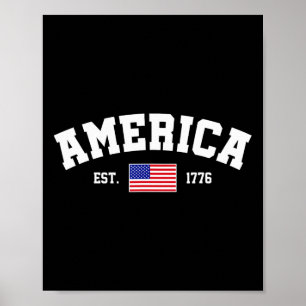 Seit 1776 Patriotische US-amerikanische Flagge 4. Poster
