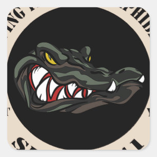 Seit 1941 TAN mit schwarzem Camouflagealligator Quadratischer Aufkleber