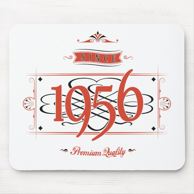 Seit 1956 (Red&Black) Mousepad (Vorne)