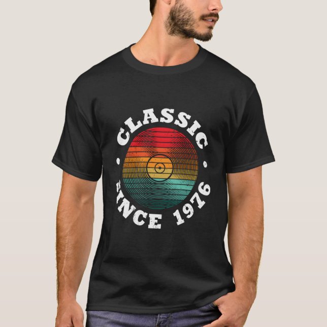 Seit 1976 Vinyl Record Music T-Shirt (Vorderseite)