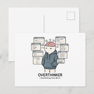 Seit Geburt Überanalysierer Lustiges Überdenker Me Postkarte