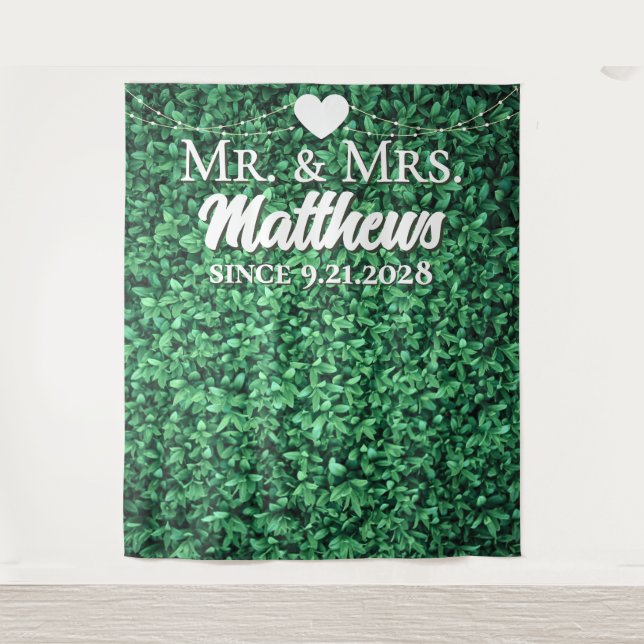 Seit Hedge Wall Wedding Foto Hintergrund Wandteppich (Vorderseite)