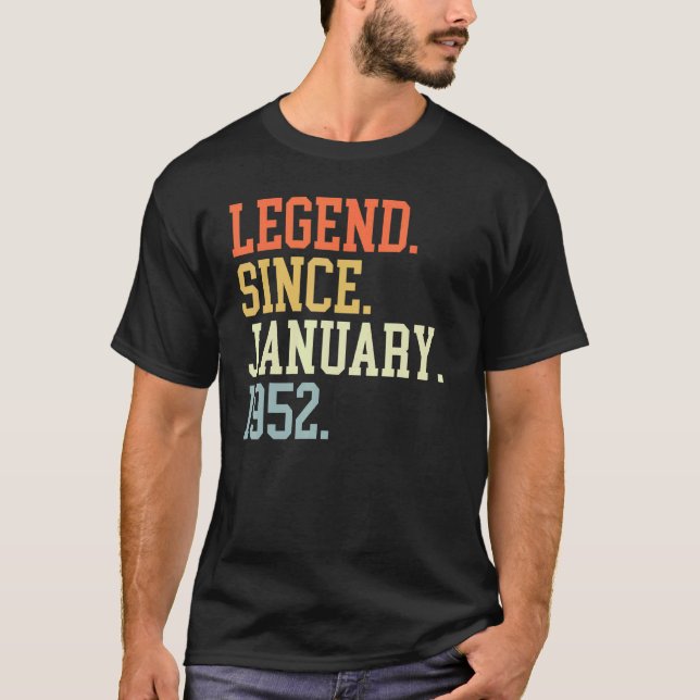 Seit Januar 1952 für Männer Frauen 19. Januar T-Shirt (Vorderseite)