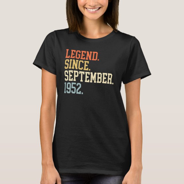 Seit September 1952 für Männer Frauen Septembe T-Shirt (Vorderseite)