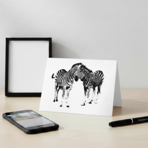 Seite an Seite -Zebras  Karte