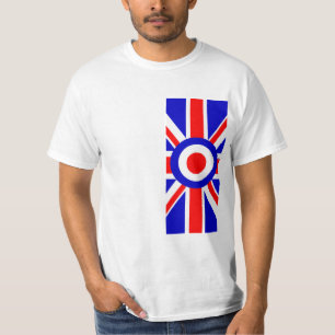 Seite auf Gewerkschafts-Flagge mit Mod-Ziel T-Shirt