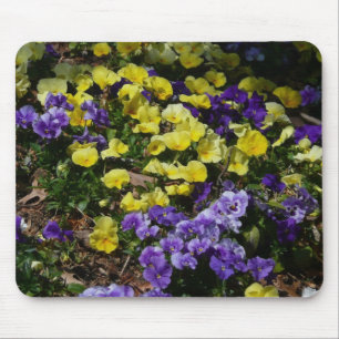 Seite der Lila und gelben Stiefmütterchen Mousepad