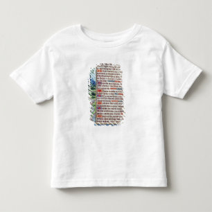 Seite des lateinischen Textes mit Grenze Kleinkind T-shirt