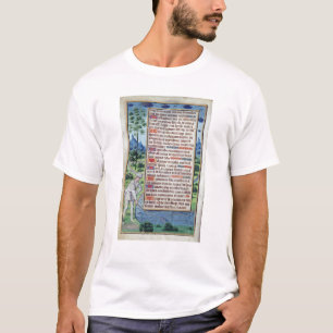 Seite des lateinischen Textes mit Grenze T-Shirt