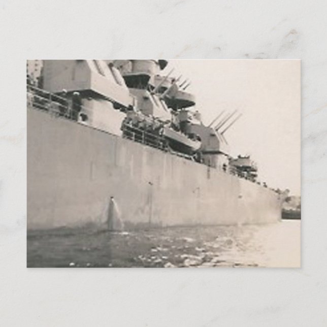 Seite des Militärschiffes Postkarte (Vorderseite)