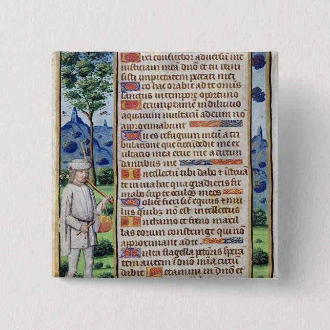 Seite des Textes mit einem Grenzdetail von a Button (Vorderseite)