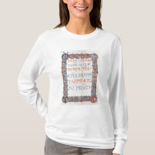 Seite des Textes mit einer floriated Grenze T-Shirt