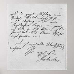 Seite des Textes mit seiner Unterschrift Poster