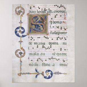 Seite Frau-564 f.13v mit historiated Anfangs"S" Poster