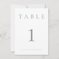 Seite Grün 1 Hochzeit/Event-Tischnummer