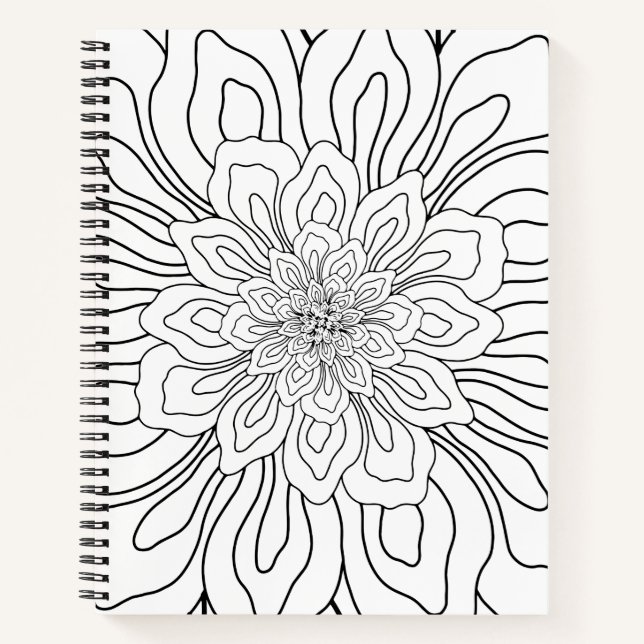 Seite "Line Art zeichnend Blume" Notizbuch (Vorderseite)