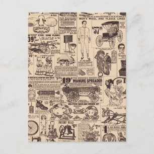Seite mit alten Vintage-Werbungen  Postkarte