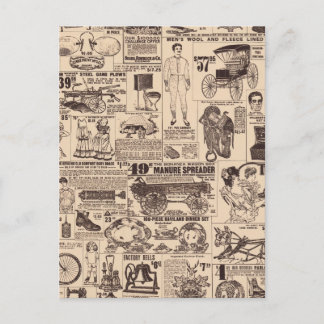 Seite mit alten Vintage-Werbungen Postkarte