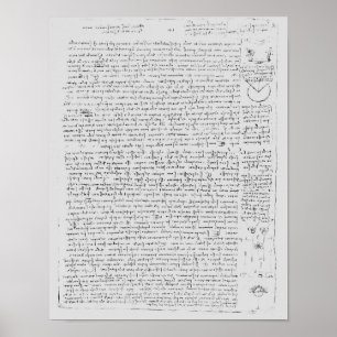 Seite vom Kodex Leicester, 1508-12 Poster