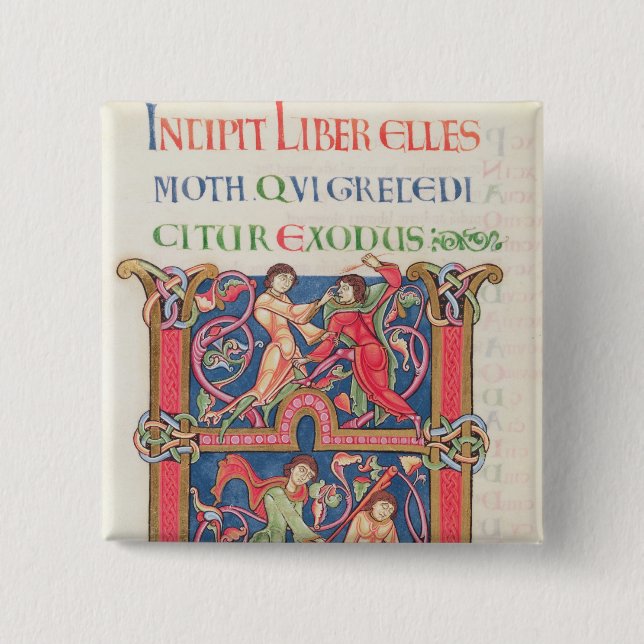 Seite von der Winchester-Bibel, c.1150-80 Button (Vorderseite)