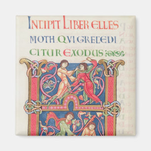 Seite von der Winchester-Bibel, c.1150-80 Magnet