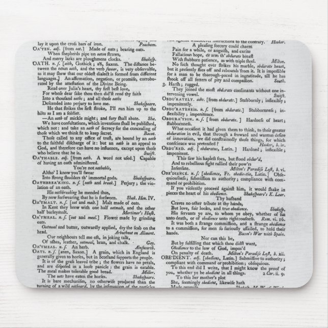 Seite von einem Wörterbuch Mousepad (Vorne)