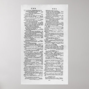 Seite von einem Wörterbuch Poster