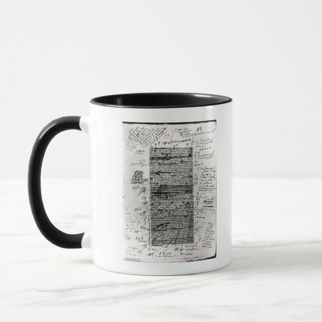 Seite von einer von den Arbeiten des Balzacs Tasse (Links)