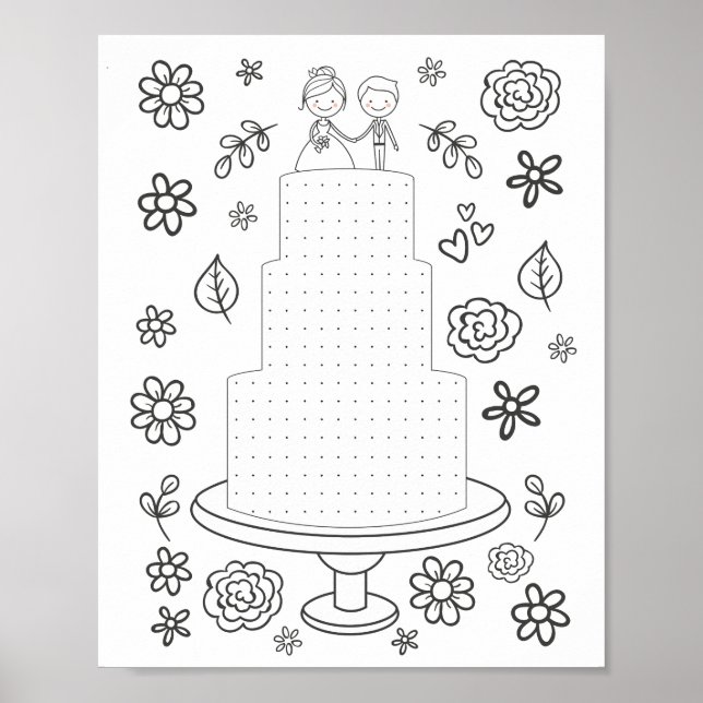 Seite zum Färben von Hochzeitaktivitäten Poster (Vorne)