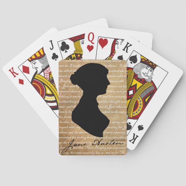 Seiten-Silhouette Janes Austen Spielkarten (Rückseite)