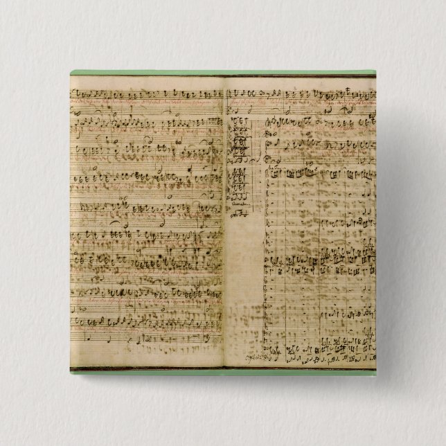 Seiten von der Kerbe der 'Kunst des Fugue Button (Vorderseite)