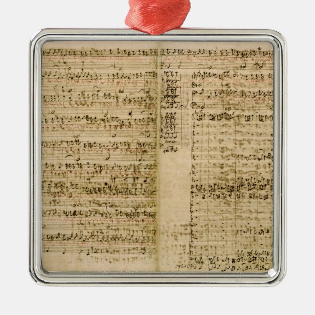 Seiten von der Kerbe der 'Kunst des Fugue Ornament Aus Metall (Vorne)