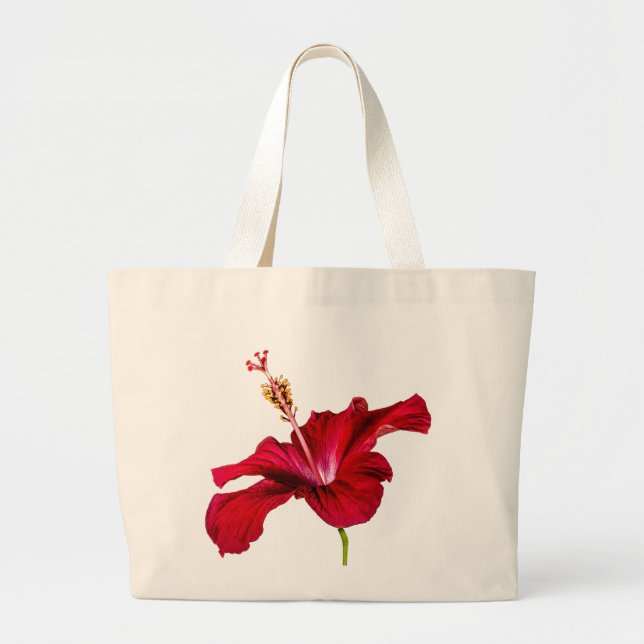 Seitenansicht der Blume des roten Hibiskus Jumbo Stoffbeutel (Vorne)