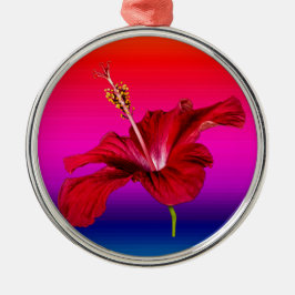 Seitenansicht der Blume des roten Hibiskus Ornament Aus Metall