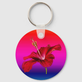 Seitenansicht der Blume des roten Hibiskus Schlüsselanhänger