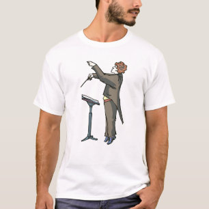 Seitenansicht des Leiters mit Stand T-Shirt