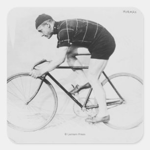 Seitenansicht Normanne-Andersons des Laufens des Quadratischer Aufkleber
