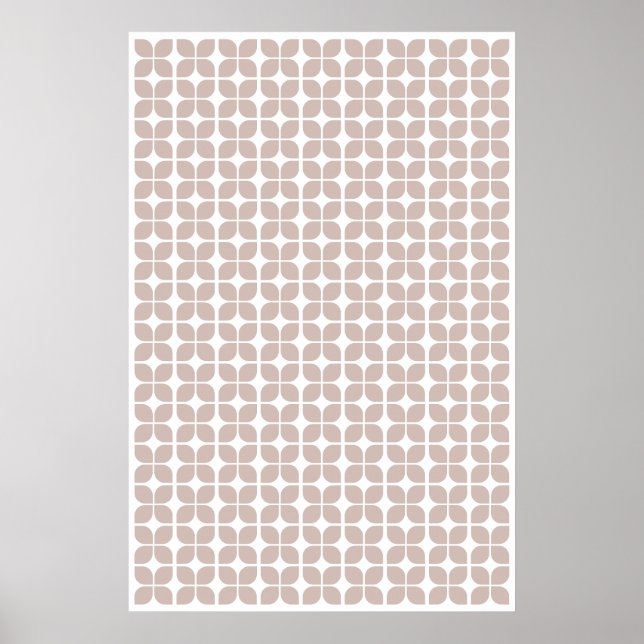 Seitenbeige des geometrischen Leaf-Musters Poster (Vorne)