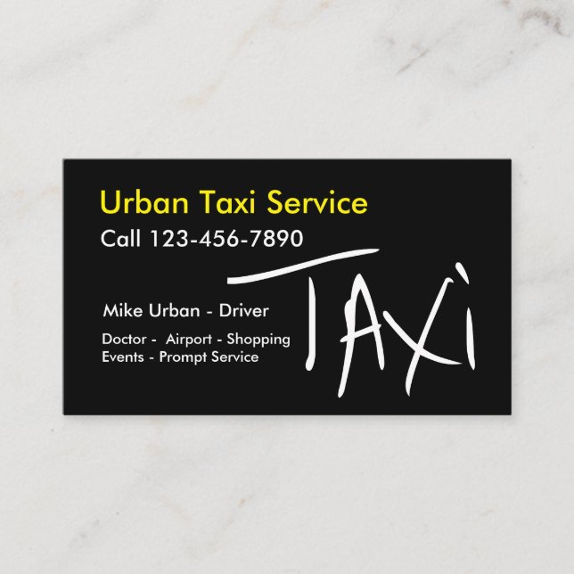 Seitenentwurf einfache Taxi-modische zwei Visitenkarte (Vorderseite)