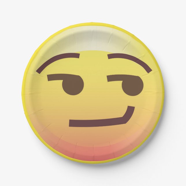 Seitenflüchtiger blick eingebildete Emoji Pappteller (Vorderseite)