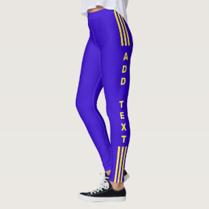 Seitenleiste Blau Leggings Benutzerdefinierter Tex
