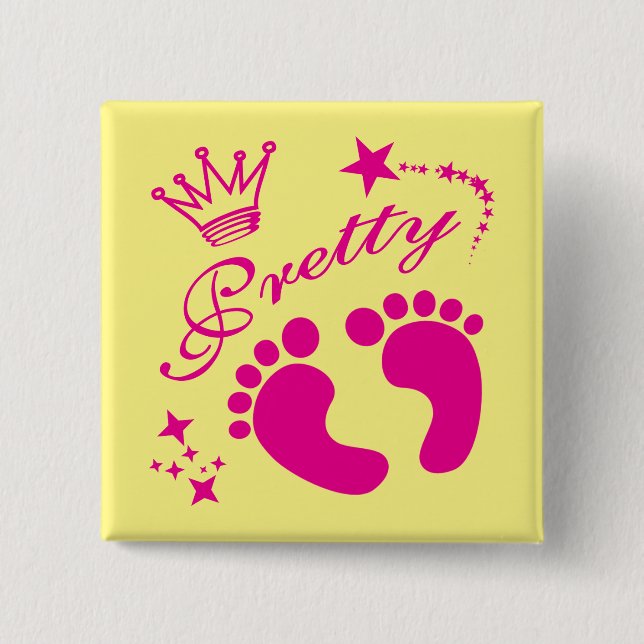 Seitenprinzessin, Hübsch Füße Button (Vorderseite)