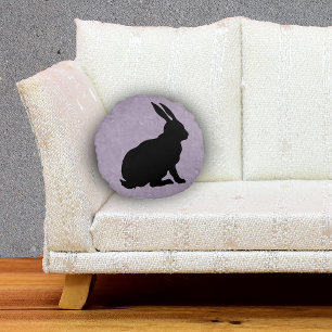 Seitenprofil Lila schwarzes Kaninchen-Marbled Rundes Kissen