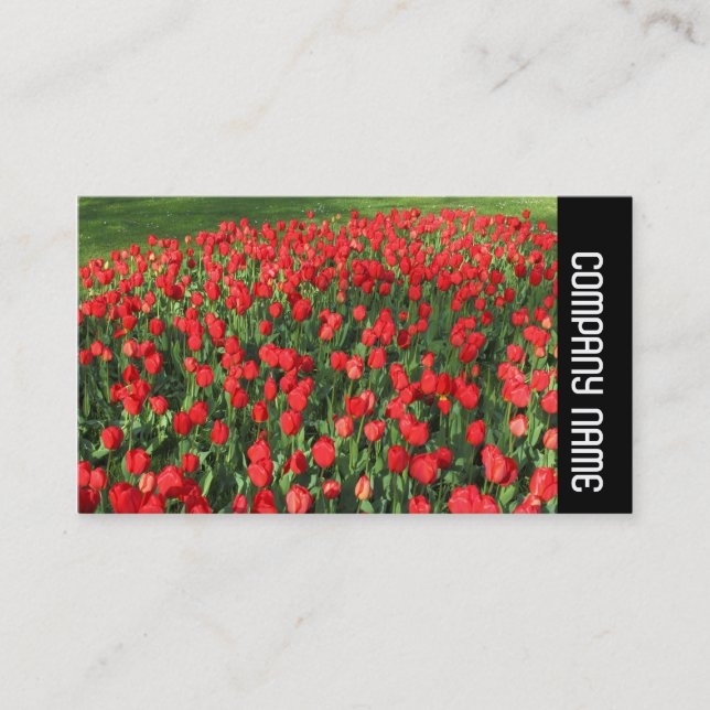 Seitliche Band - Bett von Red Tulips 02 Visitenkarte (Vorderseite)